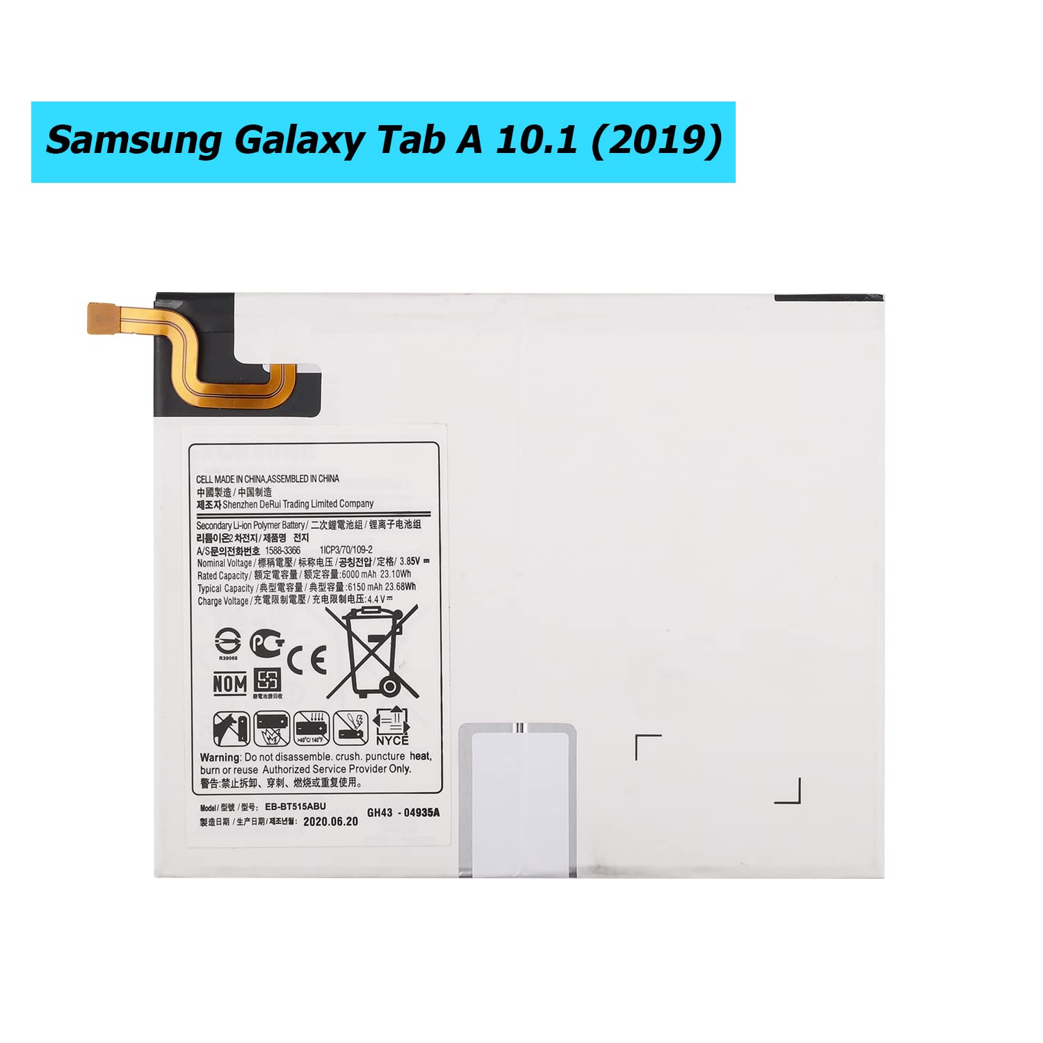 『美品・バッテリー良好』Galaxy Tab A SM-T510 32GB Vvsialeek EB-BT515ABU Ersatz Akku Kompatibel Für Samsung Galaxy